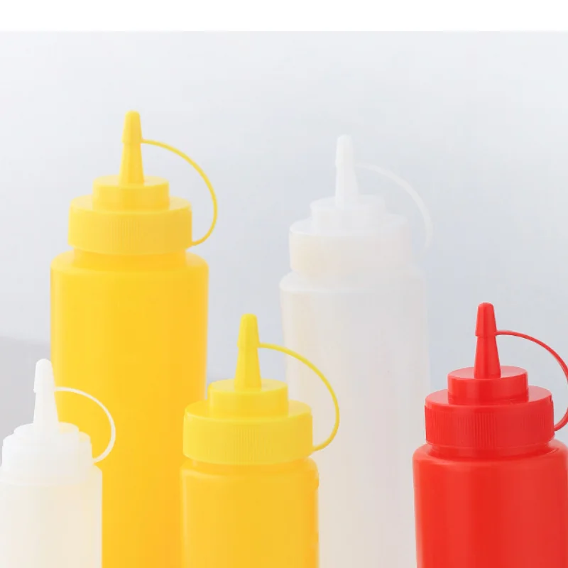 250/800ml Sauce Vinegar Oil Ketchup Gravy Cruet Kitchen Accessories  Boat Plastic Condiment Dispenser 8oz Squeeze Bottle