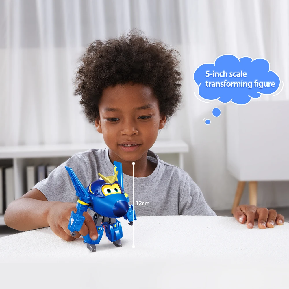 Super Wings Jerome 5 Inches Transforming  Transform from Airplane to Robot in 10 Steps Deformation Action Figures Kid Toys
