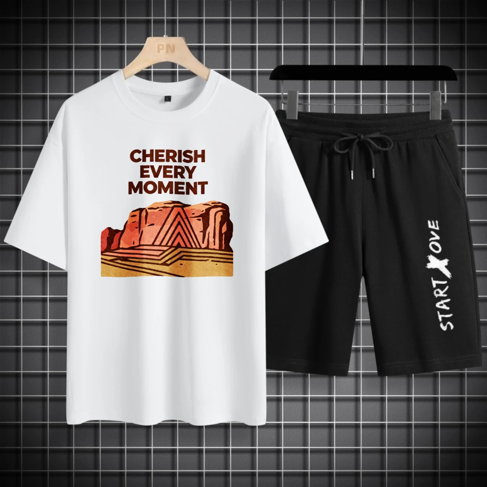 

Мужские футболки, комплекты мужских часов, модные летние футбольные новые мужские комплекты из полиэстера с короткими рукавами, дышащие шорты