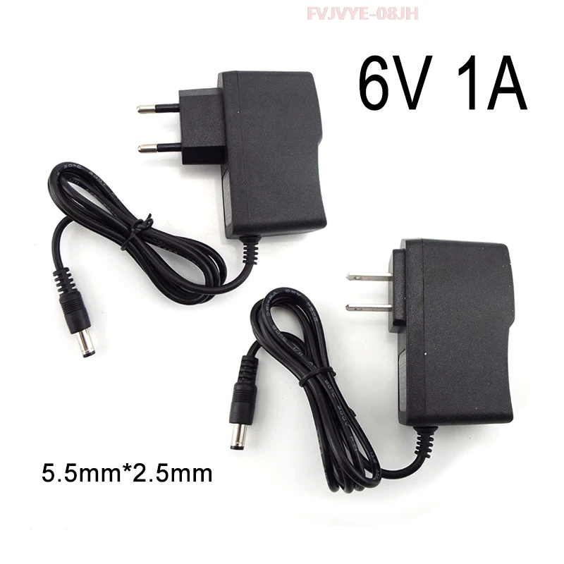 AC DC 100V-240V 6V 1A Power Supply Adapter Charger Converter Transformer CCTV Camera LED Strip Lamp 5.5mm*2.5mm US EU Plug