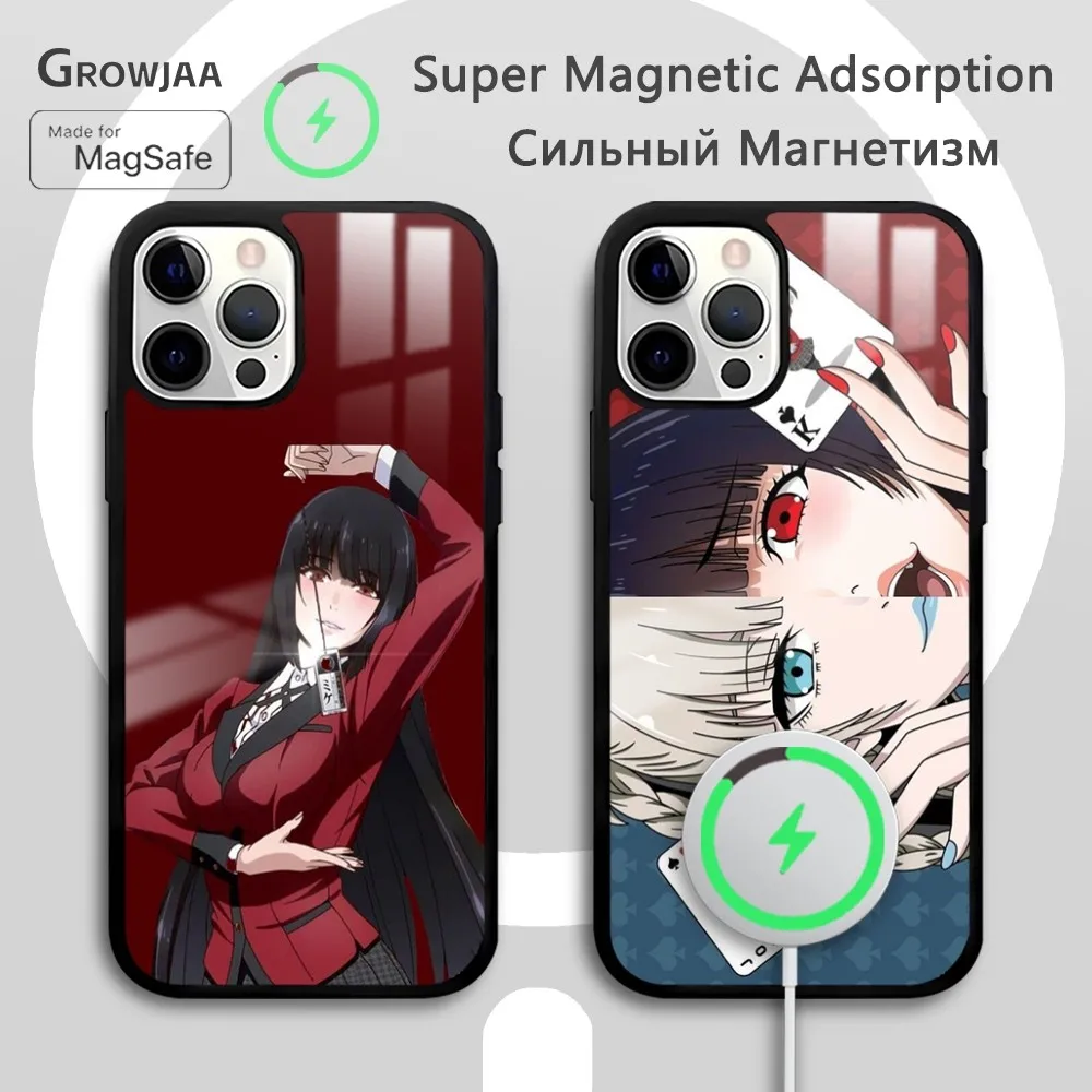 K-Kakegurui J-Jabami Yumeko Phone Case For iPhone 16 15 14 13 12 11 Pro Max Plus Mini Magsafe Mirror Wireless Magnetic Funda