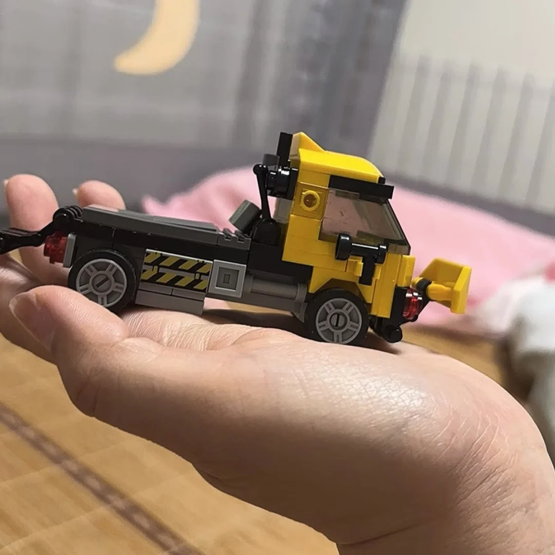 Building Blocks Kit Engineering Vehicle Miniature Vehicle Replica Function DIY Assemble Camper Bus Pull Back Car Toys For Kids