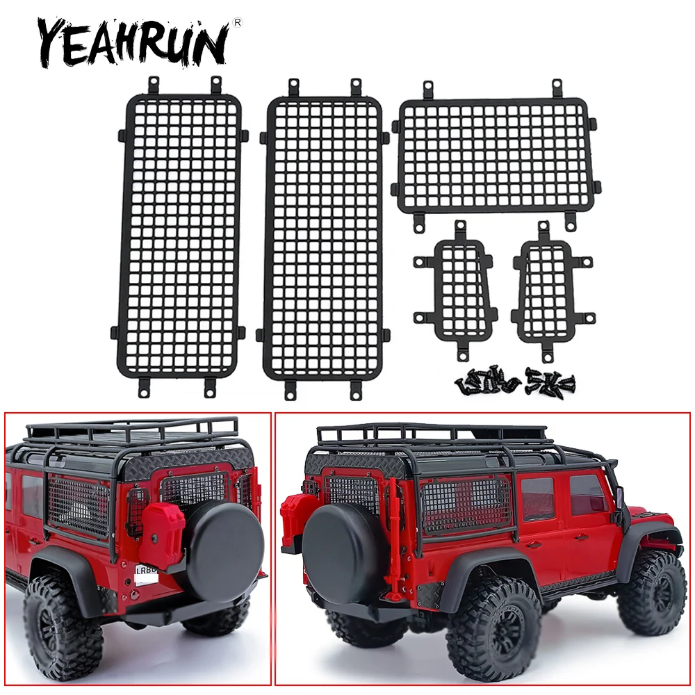 YEAHRUN シミュレーションスキッドプレート保護ネットフェンダー牽引シャックルライト TRX-4M ディフェンダー 1/18 RC カーアップグレード装飾パーツ用