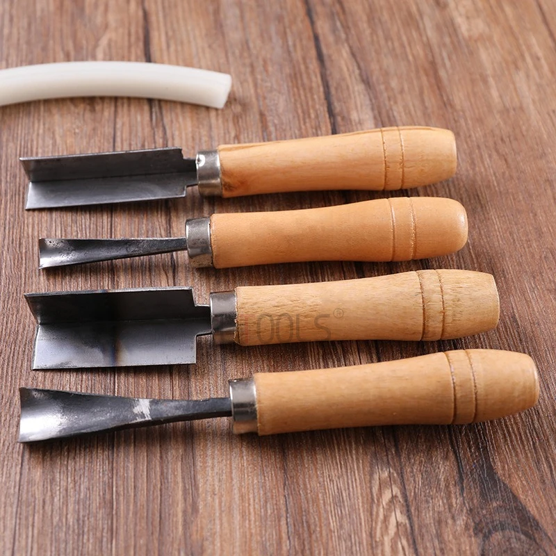قاطع مطاطي ناعم متين من الصلب المنغنيز سكين نحت دائري عميق مقبض خشبي سكين الزاوية اليمنى نحت شريط مصابيح النيون أداة