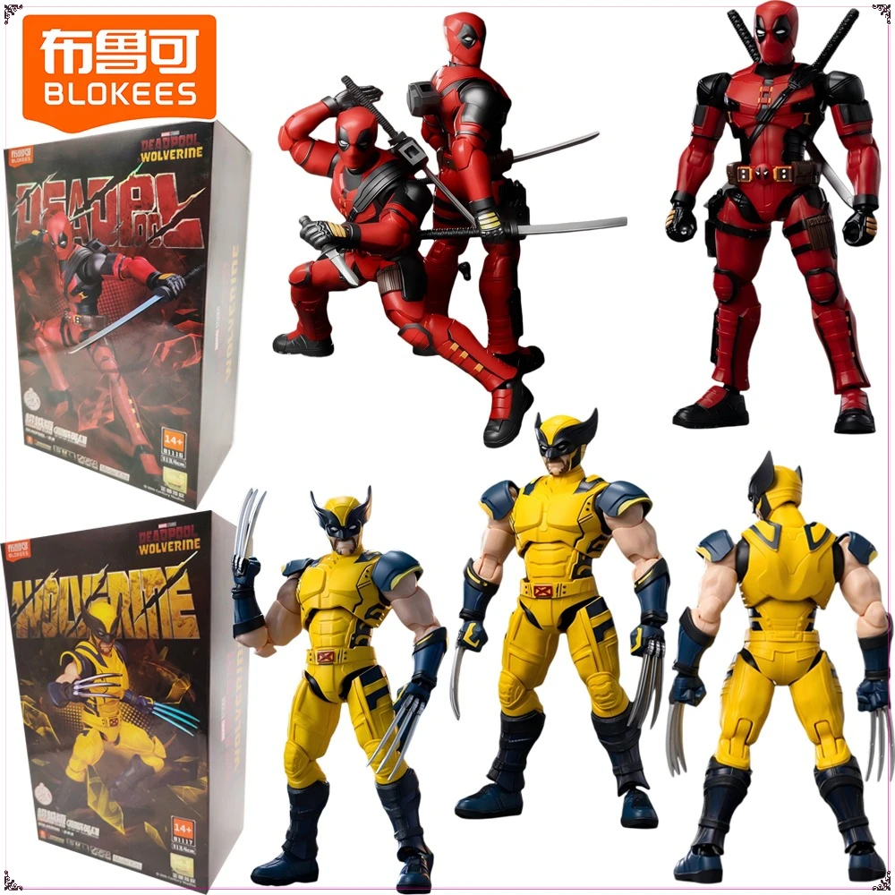 

BLOKEES Genuine Deadpool Wolverine Action Figures Champion Class Cartoon Design Exquisite Decoration Model Toys Festival Gifts