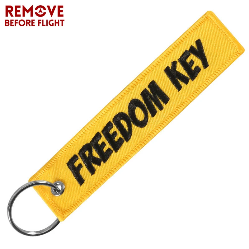 1 PC Freedom Key Chains Embroidery Keychain Ring for Aviation Gifts Motorcycles Key Fobs Key Ring