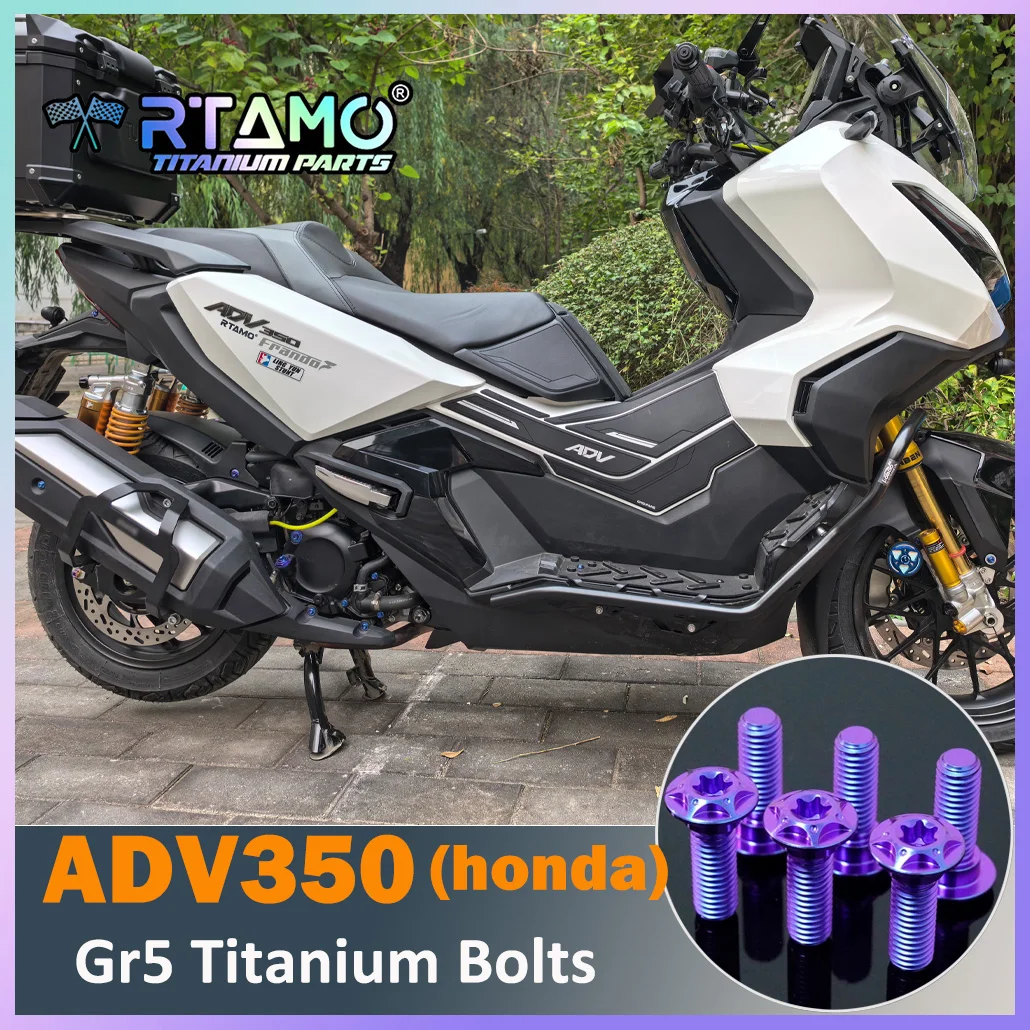 RTAMO Gr5 Titanmium Bolt for Honda ADV350 Pipe Cover Swingarm Rear Axle Nut Right Crank Case Rear Brake Disc Caliper Shock Screw