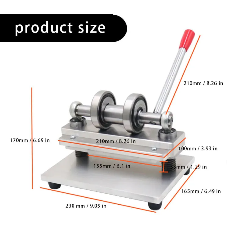 Piccola fustella per pelle con pressa manuale, larghezza di alimentazione 15 cm, fustellatrice per pelle, pressa manuale, fai da te