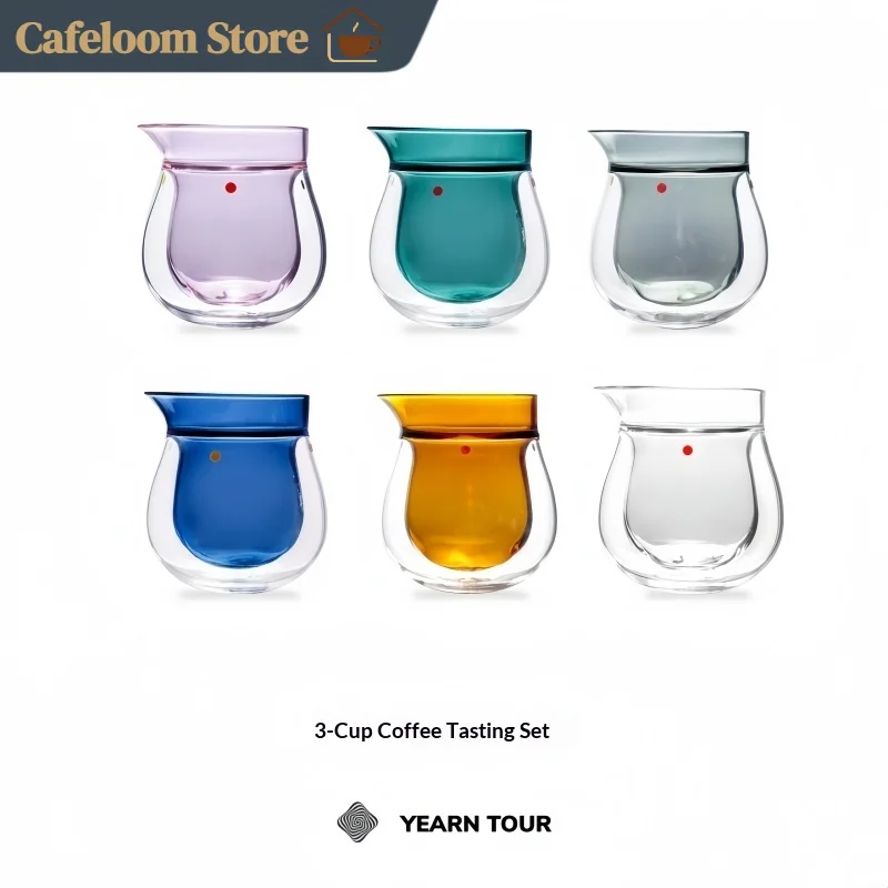 YEARN TOUR Double Wall High Borosilicate Glass Coffee Cup Handmade Ins Style Espresso Tasting Mug For Coffee Competition Sensory