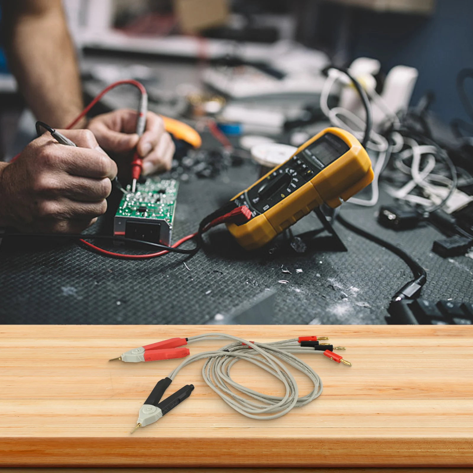 850mm Test Set with Kelvin Clips and Banana Connectors for GTL-108A 9287-10 GOM-801G/802 TH26050 LCR Measurement