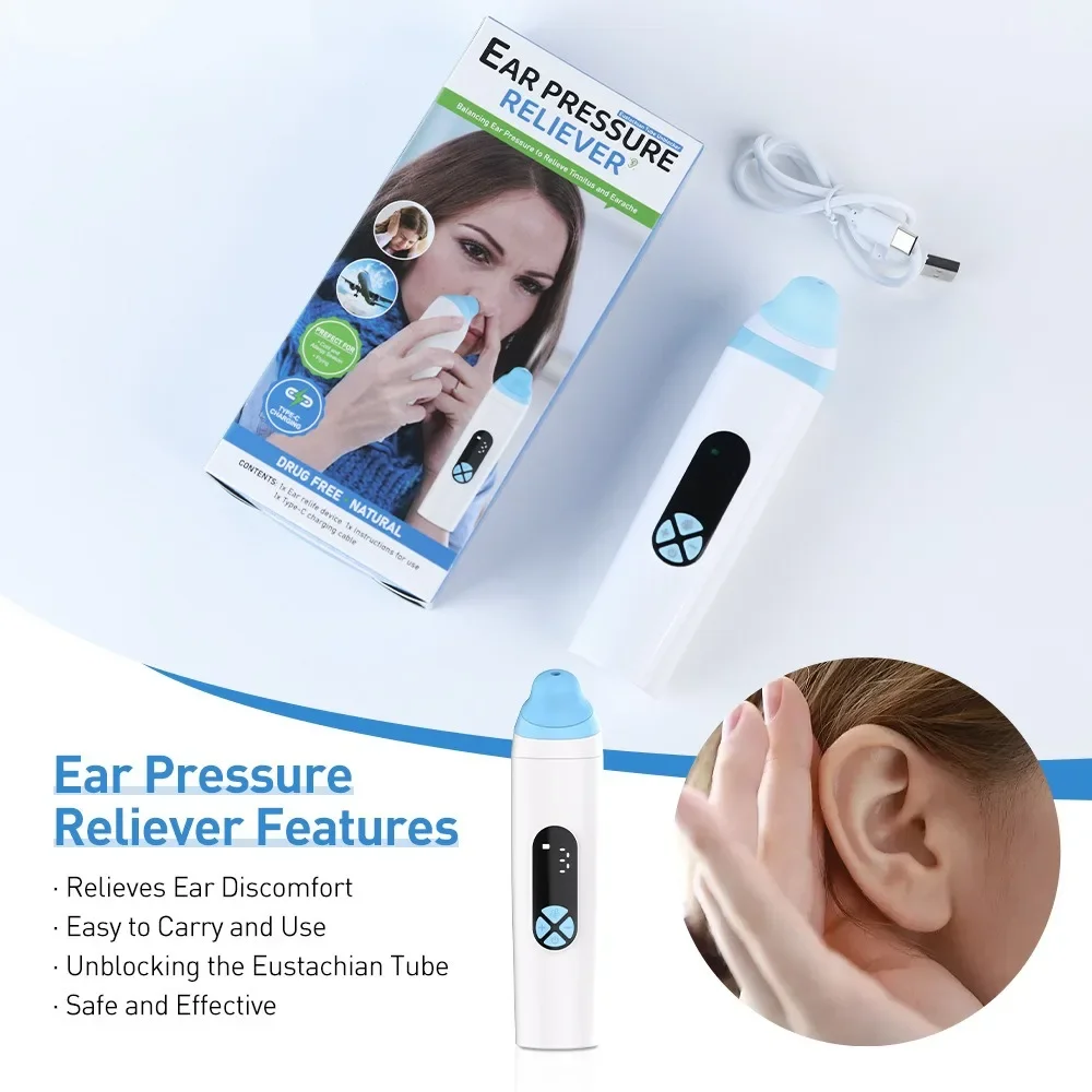 Ear Pressure Reliever Eustachian Tube Unclogger USB Rechargeable Portable Electric Tinnitus Relief Ear Pressure Balancing