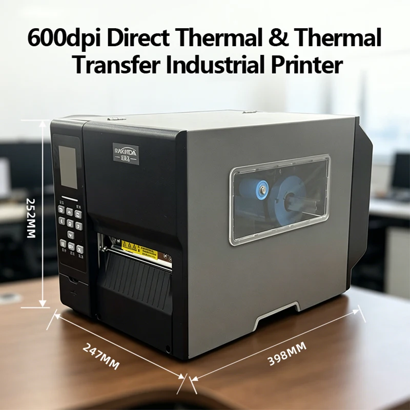 LONVILL Industrial Thermal Label Printer Multi-Language BT Wi-Fi 600dpi Thermal Transfer Printer for RFID Label Encoding