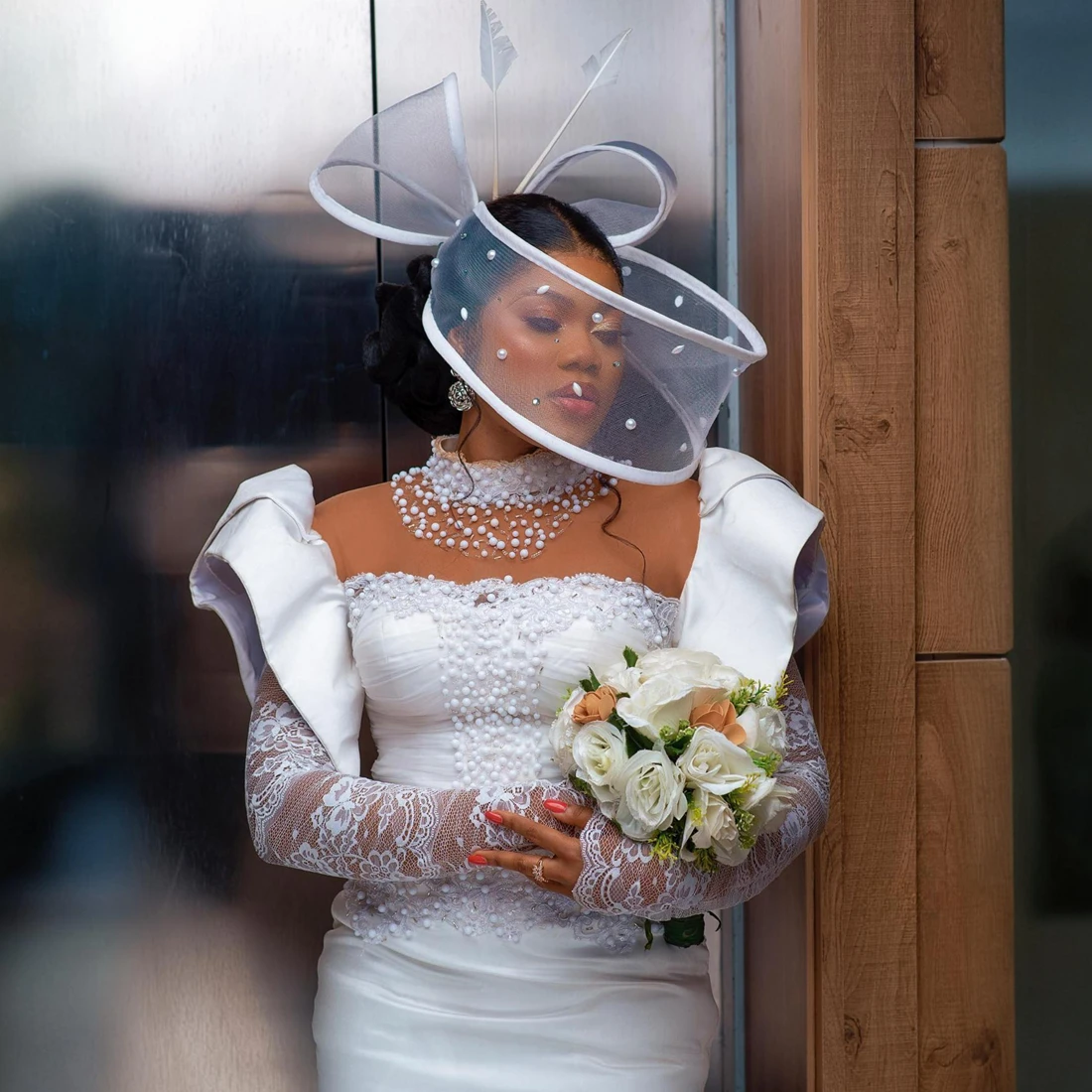 Superbe robe de mariée gaine de perles Kendny personnalisée pour la mariée, manches longues avec train en dentelle, grande taille, courte, patients, quoi que ce soit