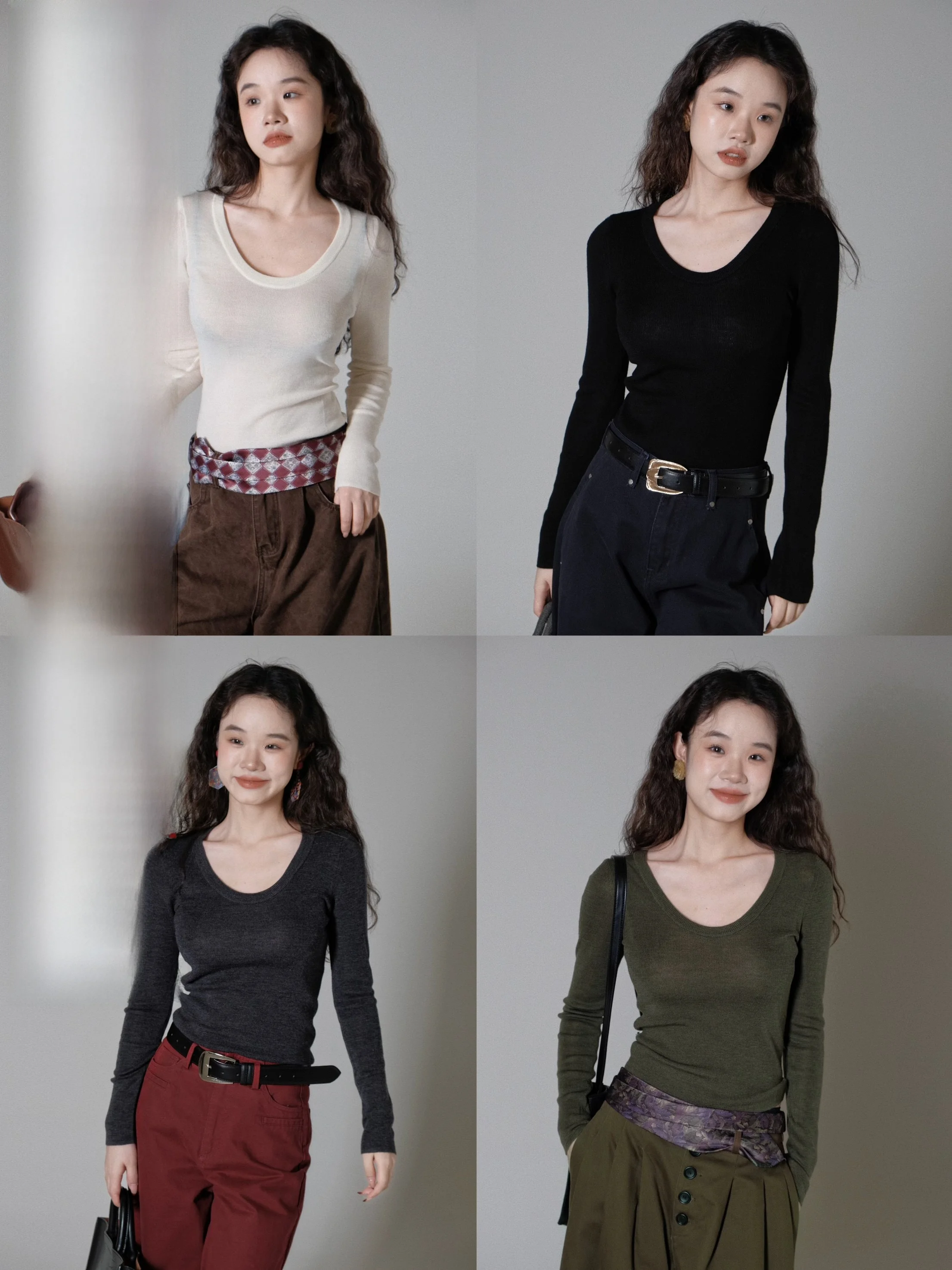 

Ivy Yang Full Wool Slim Fit Knitwear V-Ne Lightweight Svel Women's Autumn New Sle Long Sve Slim Waist Design