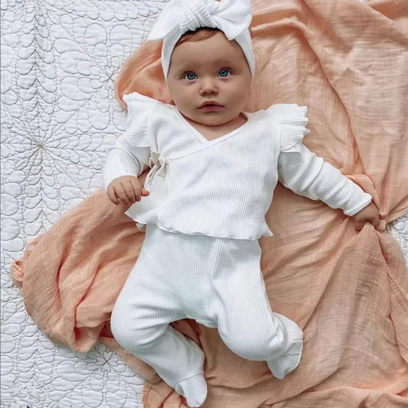 

Newborn Baby Girl Cotton Knitted Set Leggings 2-piece Set Long Sleeve Baby Newborn Sets Cotton Pajamas 2025 Autumn and Winter