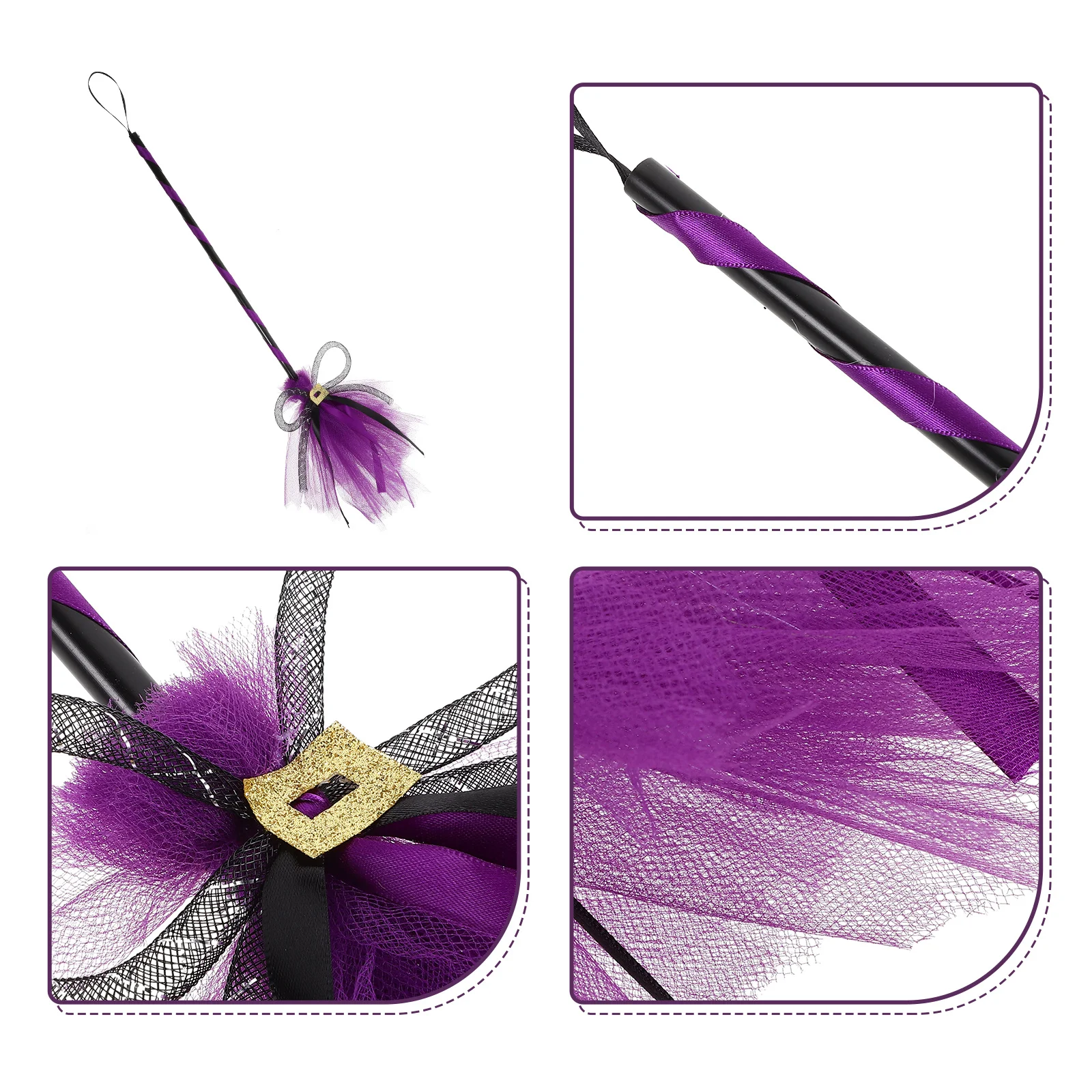 

Witch Broom Halloween Cosplay Prop Comfortable Grip Lightweight Design Dreamlike Images Outstanding Costume Accessory
