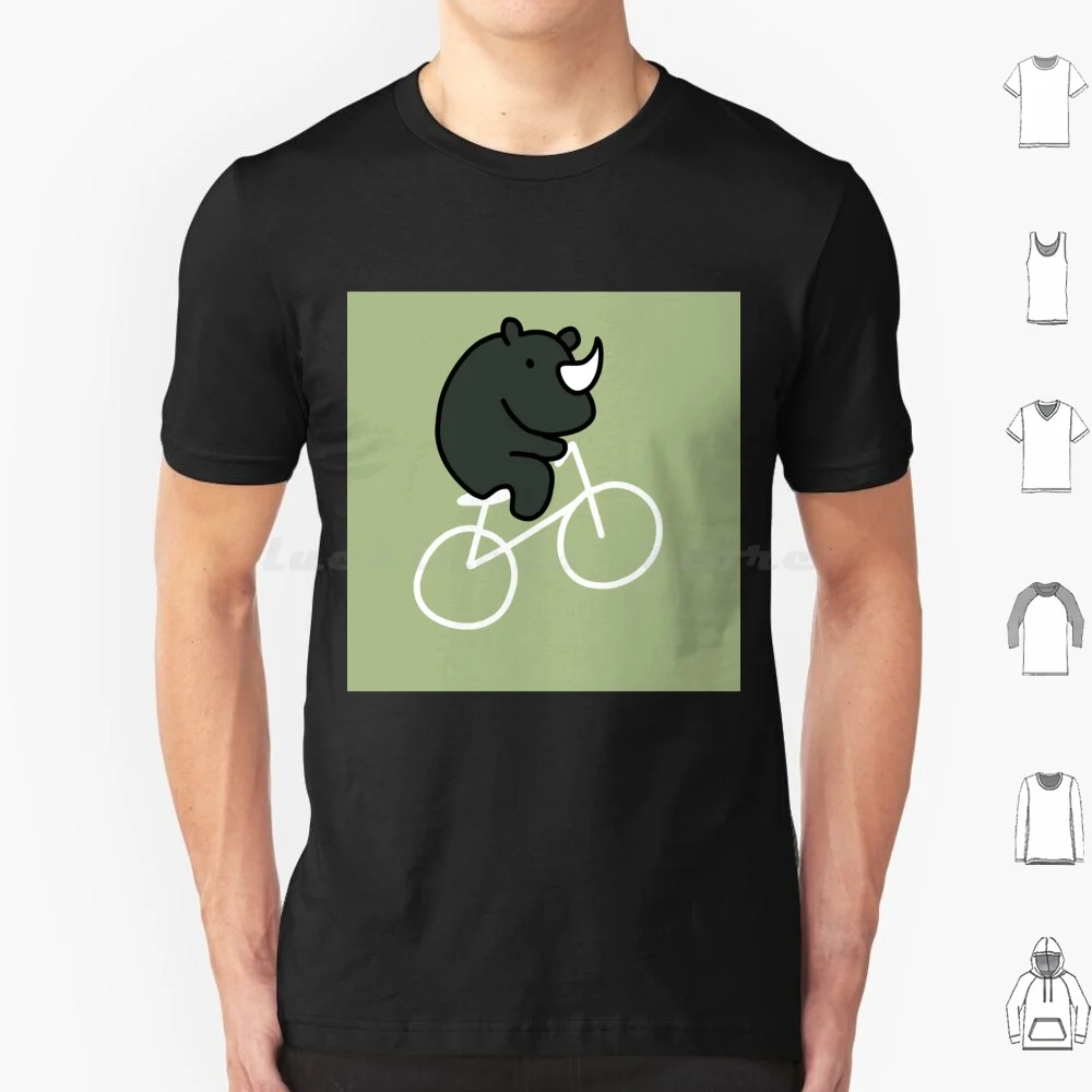 Rhino On Bike Classic T Shirt Cotton Men Women DIY Print Rhino On Bike