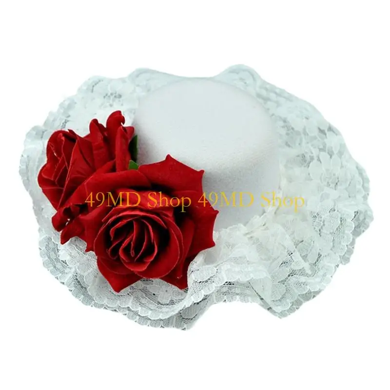 49MD Mysterious Rose Fascinator Hair Clip Themed Event Costume Accessories Women Party Styling Hair Ornament