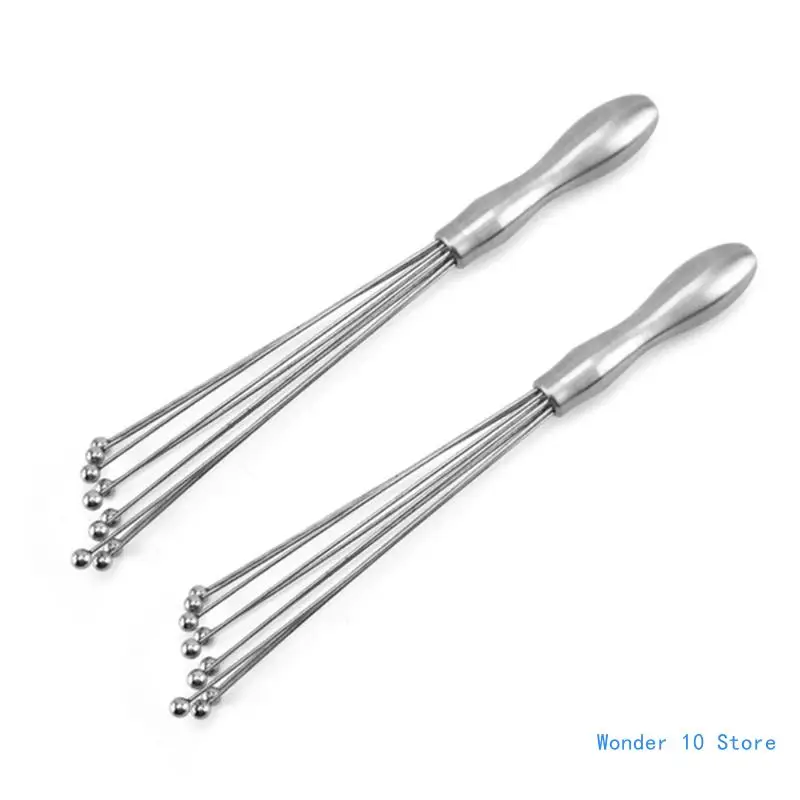 Kitchen Manual Egg Beater Steel Ball Contact Whisk Portable Multifunction Mixer Tool for Milk Drink Coffee Shake Frother