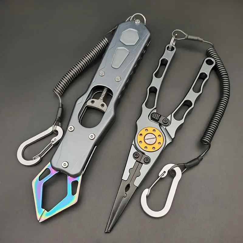 アルミ合金蓄光釣り用クランプセット多機能フックリムーバーワイヤーカッターリードバインディングラインプルフィッシングクランプ