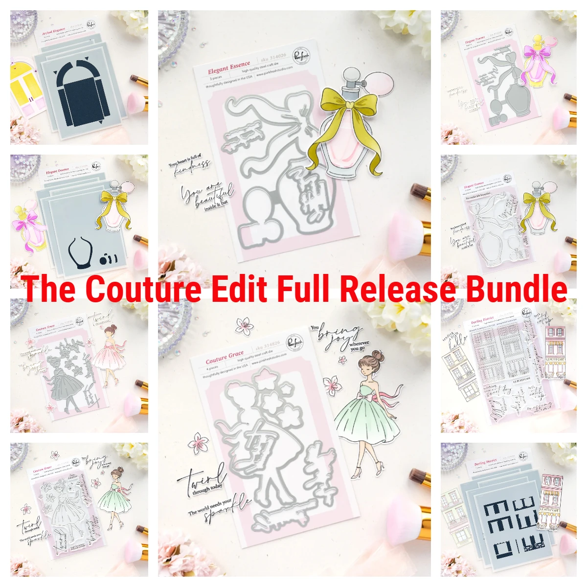 

Metal Cutting Dies and Silicone Stamps Stencils DIY Scrapbooking Paper Album Stamp Couture Edit Full Release Bundle Die Sheets