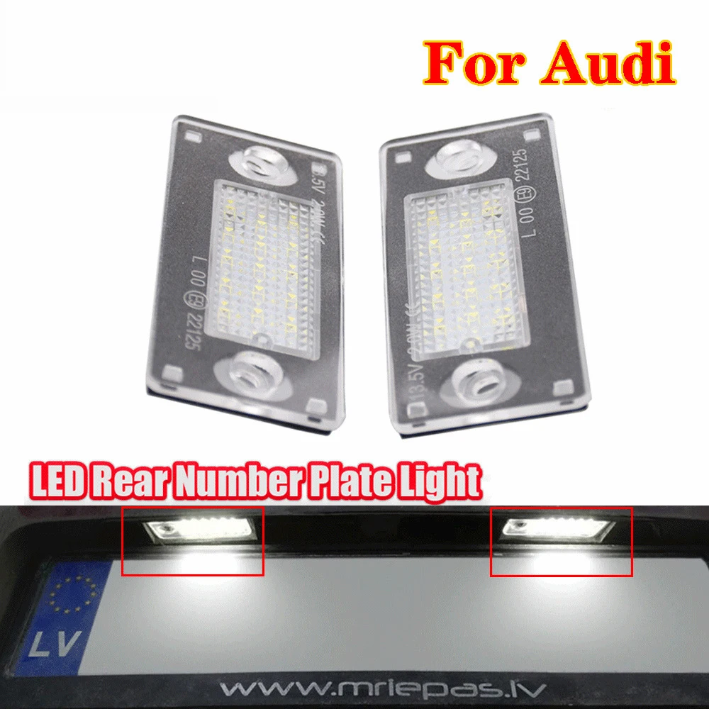 

2Pcs For Audi A3 8L S3 2000-2003 A4 B5 S4 RS4 Avant/Kombi/Sedan 1999-2001 CANbus Error Free LED Rear Number Plate Light Lamp