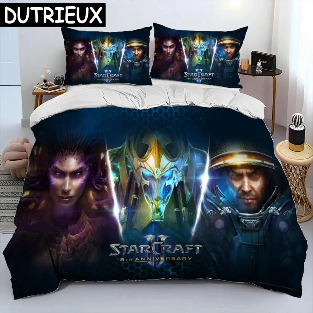 

3D HD StarCraft Game Gamer PC Comforter Bedding Set,Duvet Cover Bed Set Quilt Cover Pillowcase,king Queen Size Bedding Set