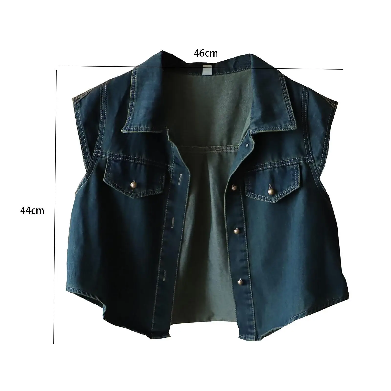 เสื้อกั๊กยีนส์สําหรับผู้หญิงแขนกุดเสื้อกั๊กยีนส์สําหรับตั้งแคมป์ท่องเที่ยวตกปลาทริป