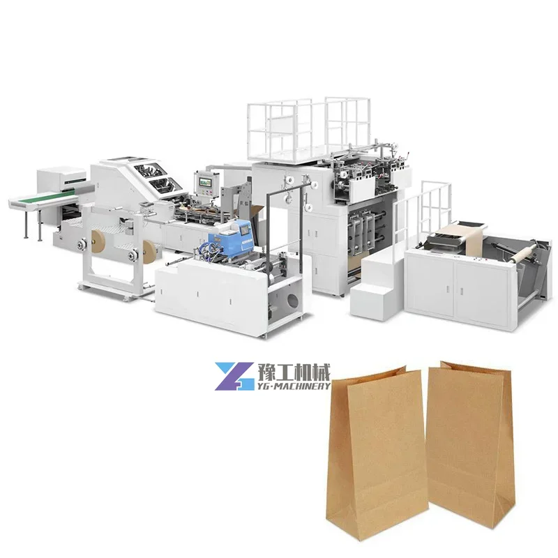 Square Bottom Food Kfc Paper Bag Making Machine and Other Paper Bag Product Making Machinery High Speed Kraft Bag Making Machine