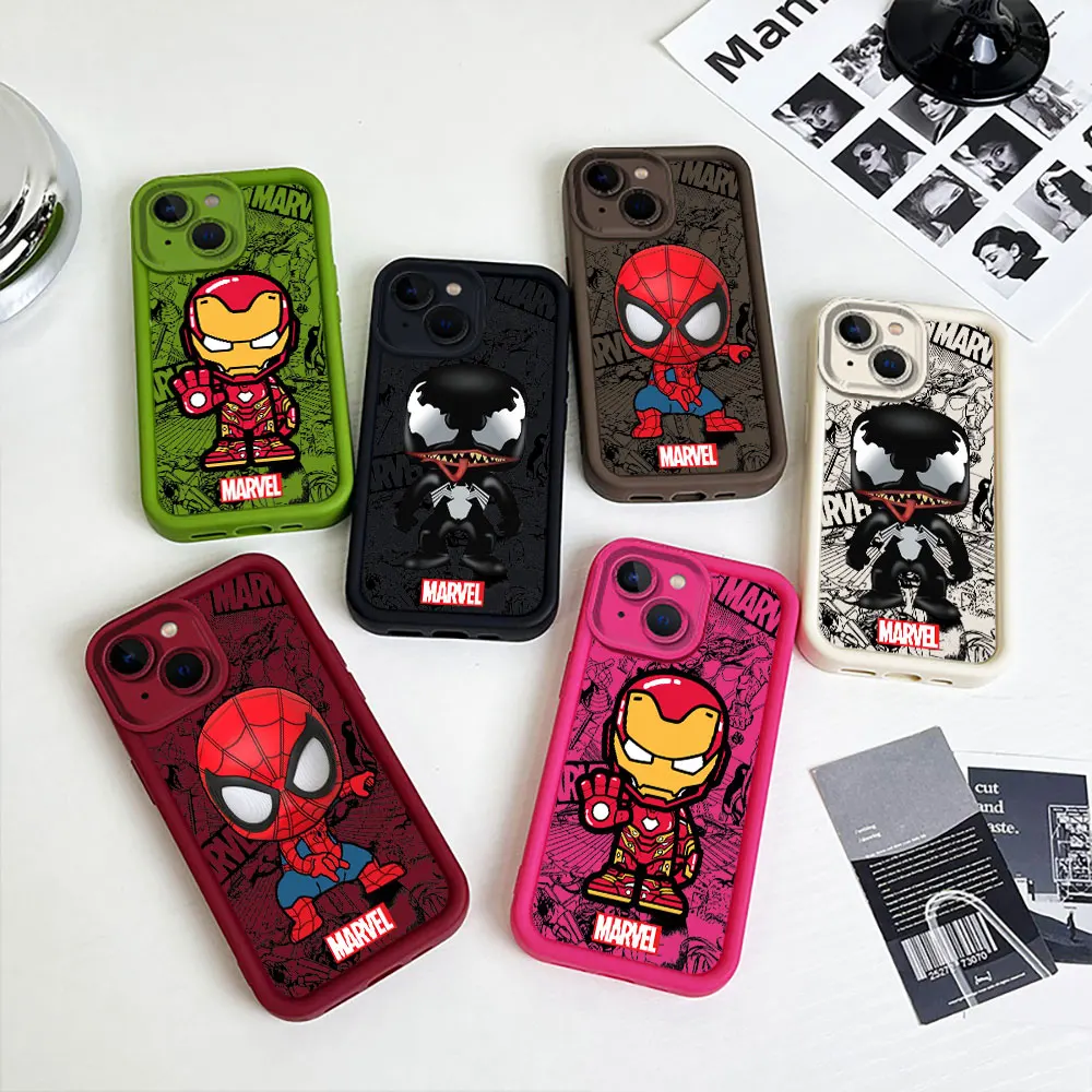 Marvel Spider Man Iron Man Venom Groot Phone Case per Redmi Note 13 12 12S 11 11T 11S 10 9 9S 8 Pro Plus 7 A1 A2 5G Ladder Cover