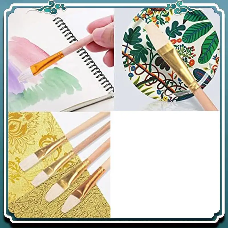 7Piece Assorted Sizes Leaf Goat Hair Brushes Metallic Foil Brushes Foil Paper Art Craft Supplies