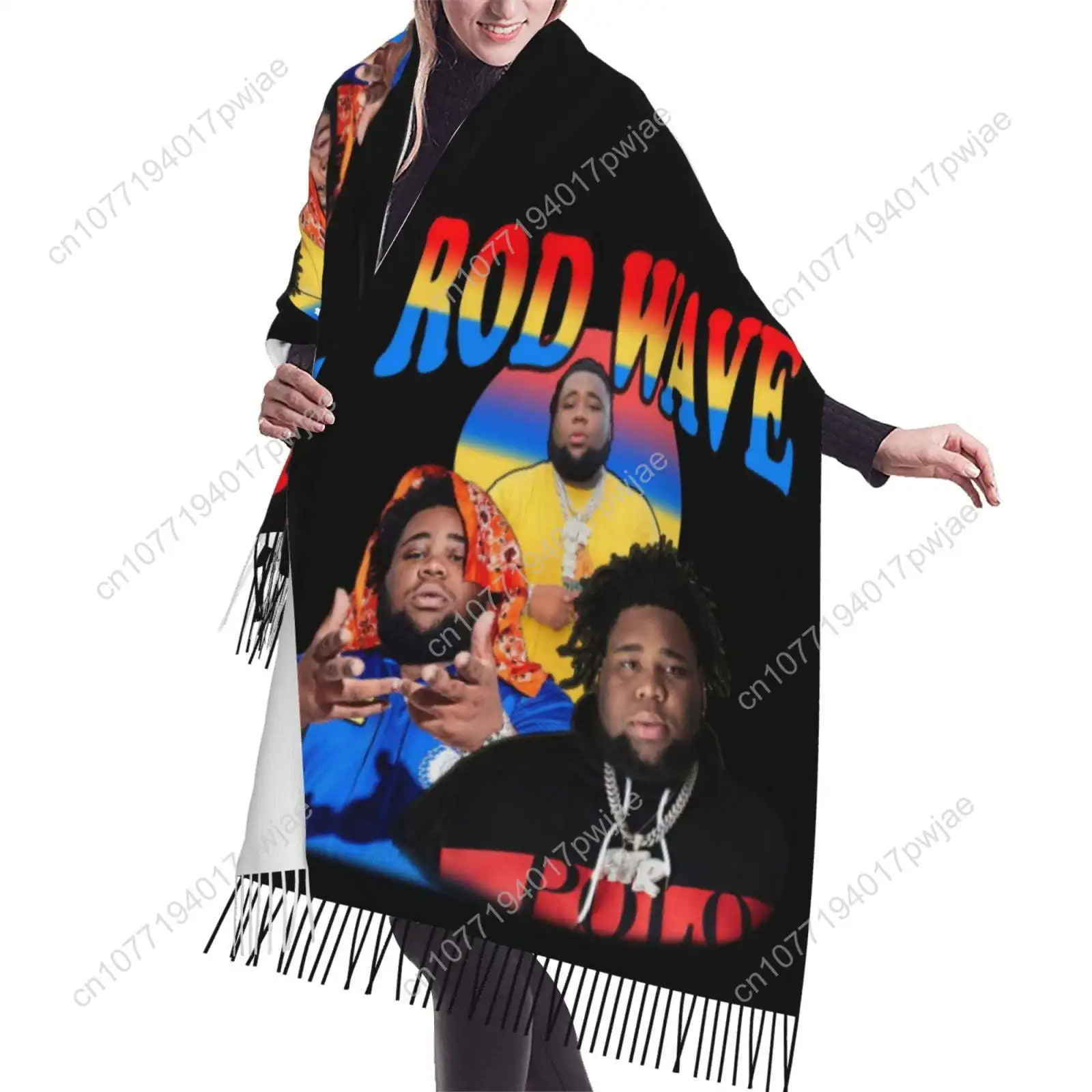 

Rod Wave Singer Fringed Scarf Wrap Long Soft Winter Warm Tassel Scarf Neck Head Shawl Scarf