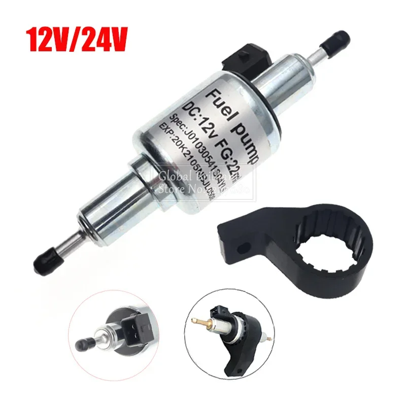 12V / 24V Universal Fuel Pump 1KW- 5KW Car Heater Oil Fuel Diesel Pump With Bracket Holder Vehicle Diesel Air Parking Heat Pump