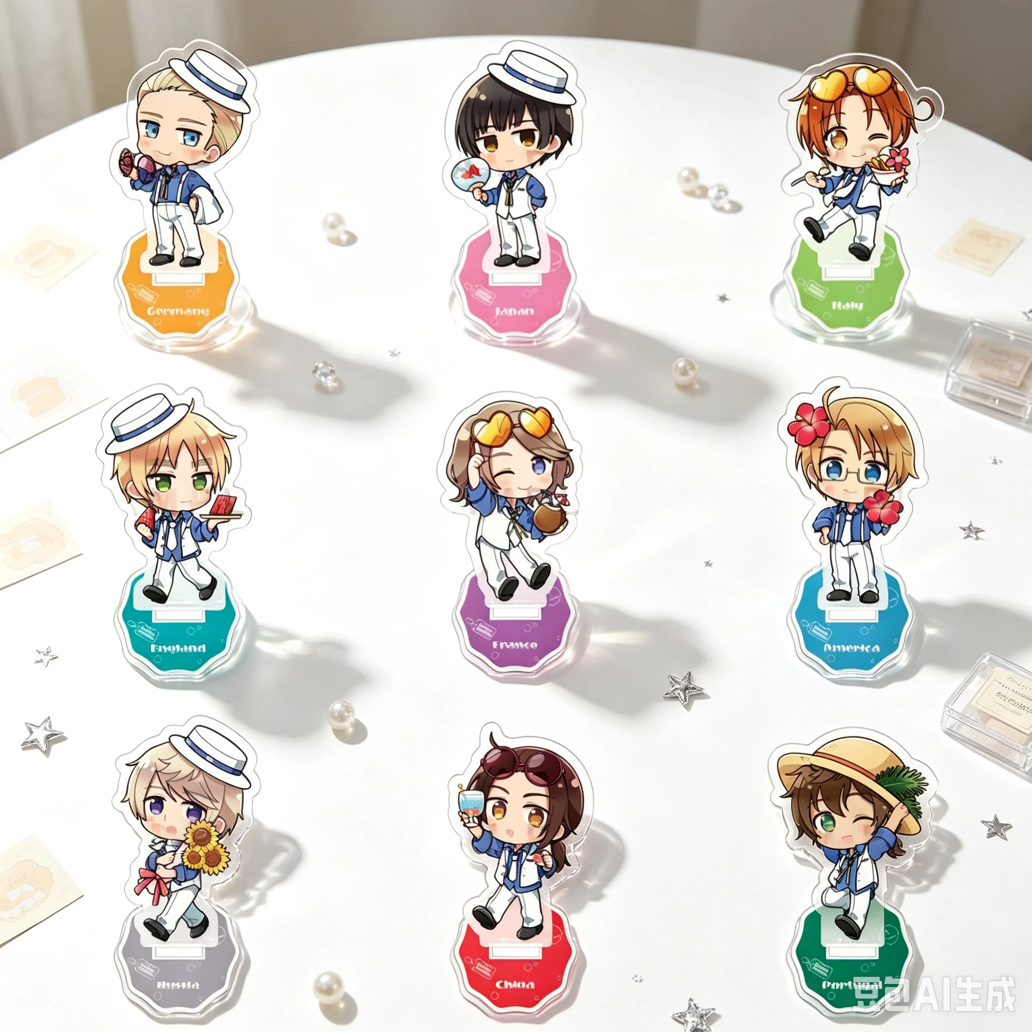 Acrylic Stand Figure Keychain World★Stars Anime 10CM Fan Figurine Decoration Germany/Japan/Italy Anime Merchandise Gifts Friends