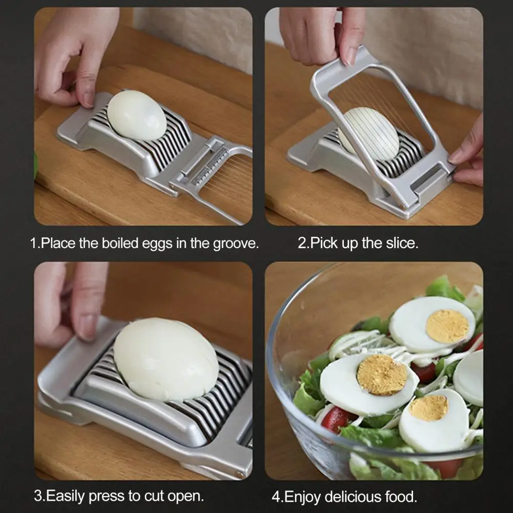 Sturdy Multi-Funcional Liga de Alumínio Egg Slicer, Versátil Kitchen Gadget, Adequado para Salada, Sanduíche, Corte Cogumelo