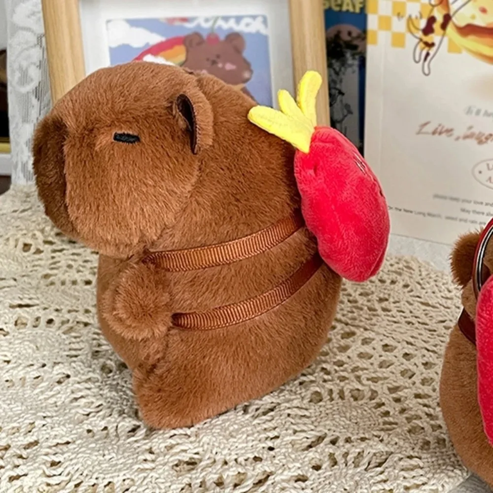 Funny Capybara Plush Keychains Cartoon Realistic Animals Capibala Pendants Soft Dolls Doll Ornaments Room Decorations