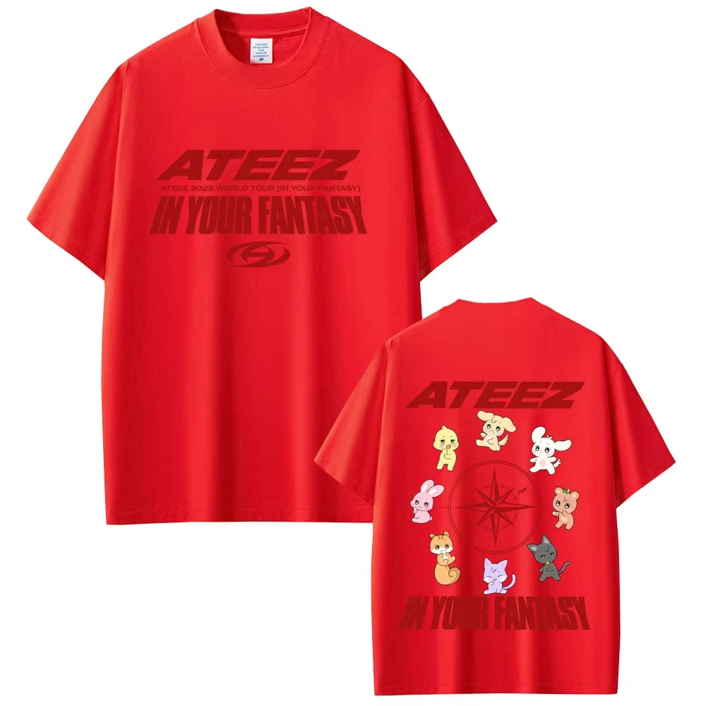 Ateez 2025 جولة حول العالم في ألبوم الخيال الخاص بك طباعة تي شيرت الرجال النساء موسيقى البوب Kpop الملابس تي شيرتات قصيرة الاكمام بلايز القطن #6