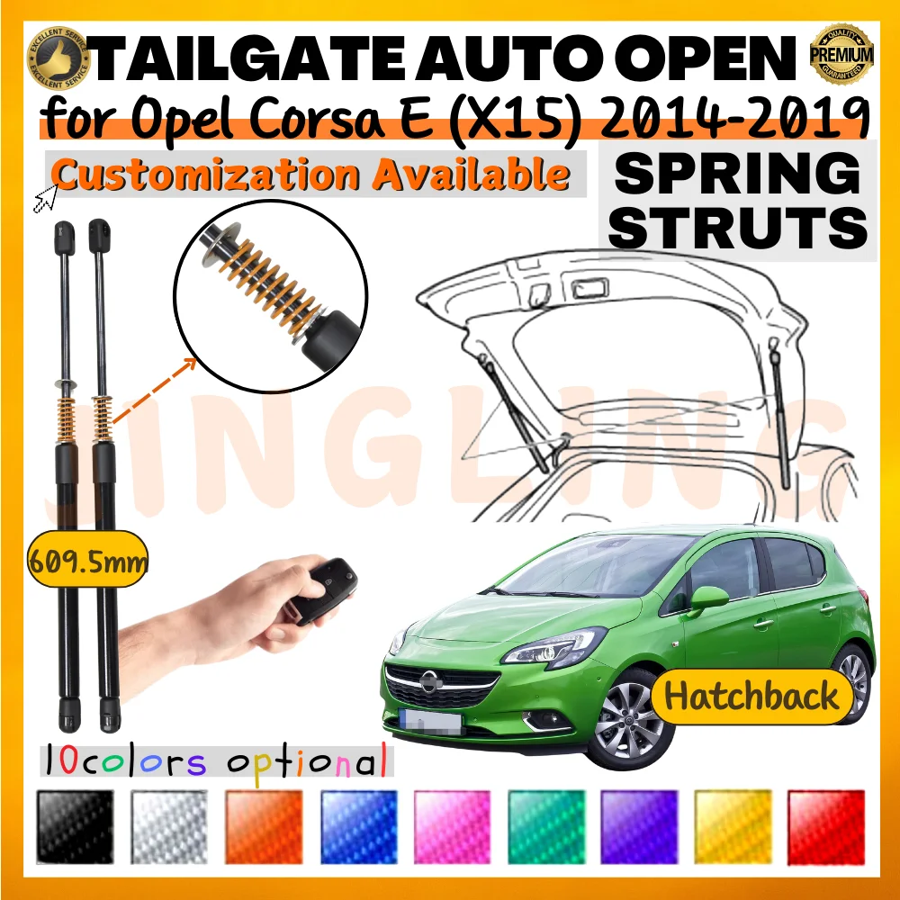 

Qty(2) Trunk Struts with Spring for Opel Corsa E (X15) Hatchback 2014-2019 Rear Tailgate Dampers Lift Supports Shock Absorbers