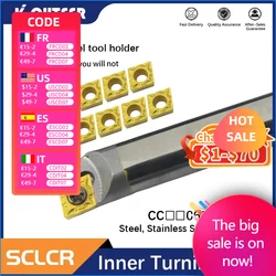 C04H-SCLCR03 C08K-SCLCR06 C12M-SCLCR06 Tungsten steel cutter bar Internal hole Turning Tool CCMT carbide blade lathe tool set