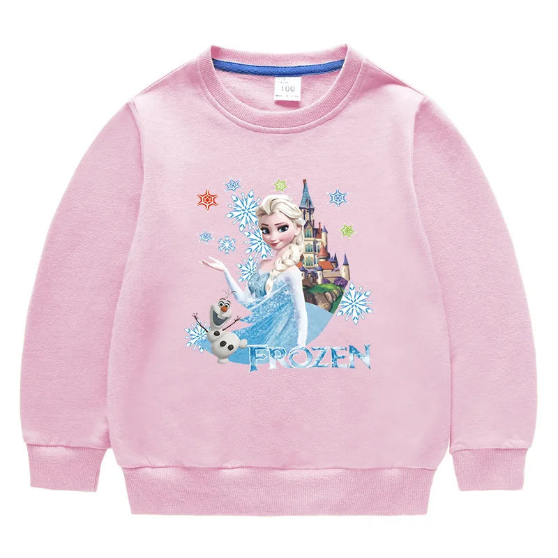 Disney Frozen Baby ubranka jesienno-zimowe bluzy z kapturem Elsa Princess Cosplay dziecięca koszula z długim rękawem dziecięca bluzki