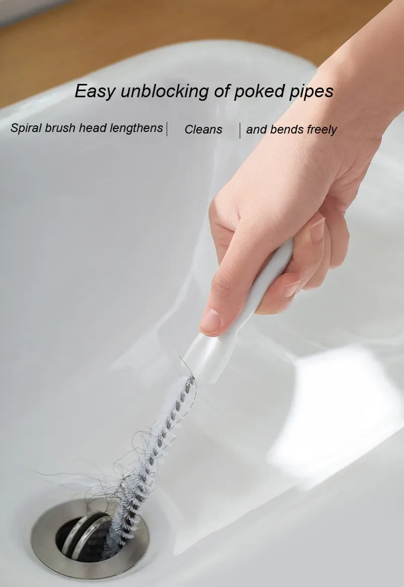 Pipe Dredging Brush Long Clean Kitchen Bathroom Hair Sewer Sink Cleaning Drain Pipe Flexible Cleaner Clog Plug Hole Remover Tool image 6
