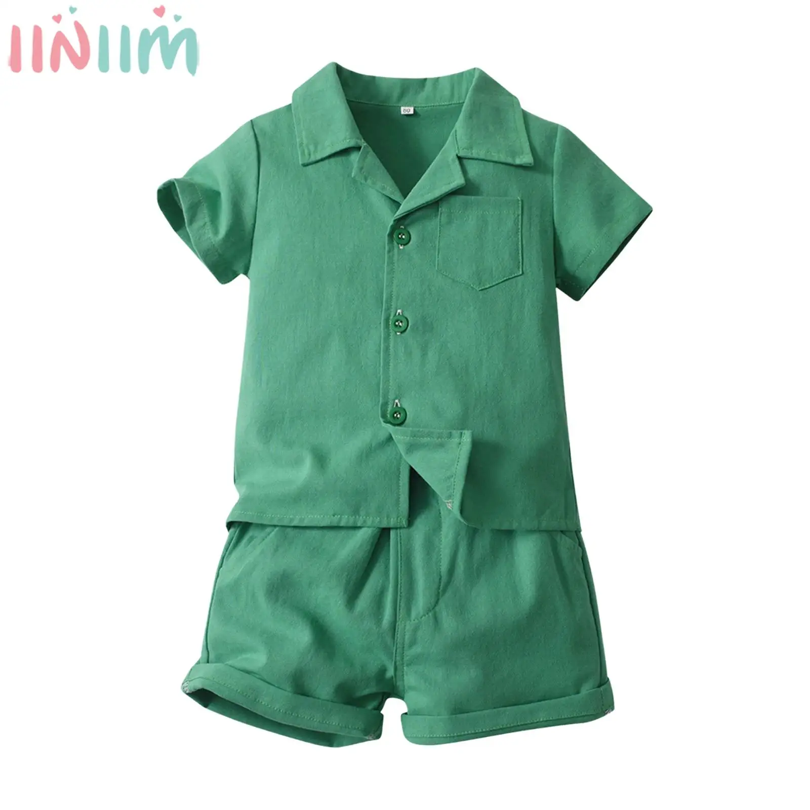 

Летняя Повседневная дизайнерская хлопковая рубашка с короткими рукавами и шортами для маленьких мальчиков, наряд в стиле преппи для повседневной школы, дня рождения