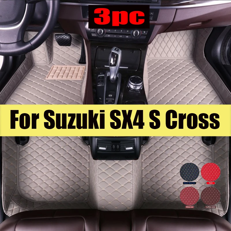 

Car Floor Mats For Suzuki SX4 S Cross 2020~2022 AUTO DropShipping Center Interior trunk mat Leather Carpets Rugs Foot Pads