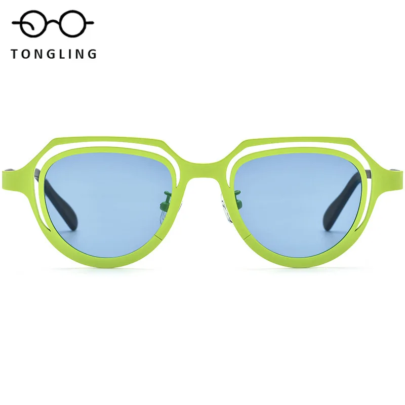 2025 New Fashionable Women Handcrafted Colorful Pure Titanium Cat-Eye Individual Men Lightweight Artistic Casual Eyeglass Frames