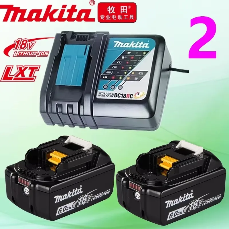 

100% Original Makita Rechargeable Power Tool Battery, Replaceable LED Lithium-ion, 6.0 Ah 18V LXT BL1860B BL1860BL1850 BL1830