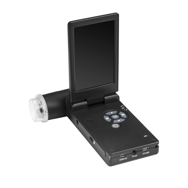 Imagem -04 - Microscópio Móvel Digital Portátil Lupa de Câmera Dobrável Original Hdmi Saída de tv Li-bateria 5mp hd Display Lcd 10x300x