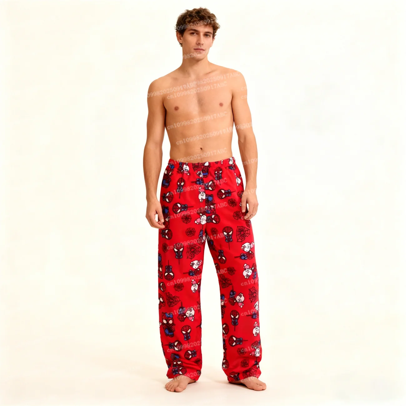 

（MINISO）New Man Trousers Sleeping Pants Anime Hello Kitty Pajama Pants Flannel Soft Women Pant Cartoon Home Trousers Couple Gift