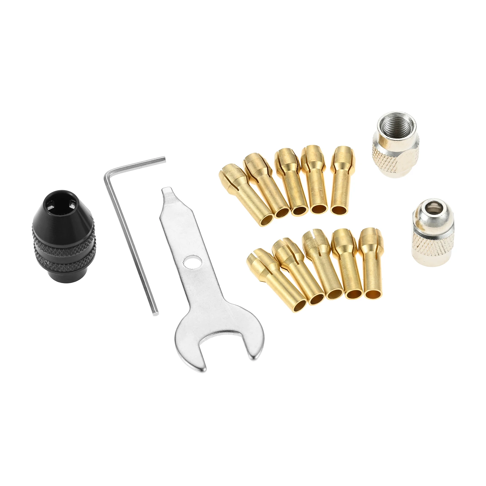 15PCS Drill Chuck Collet Set 0.8-3.2mm Shank Fit for Dremel Rotary Tool Keyless Quick Change Chuck Accessory Replacement 4486