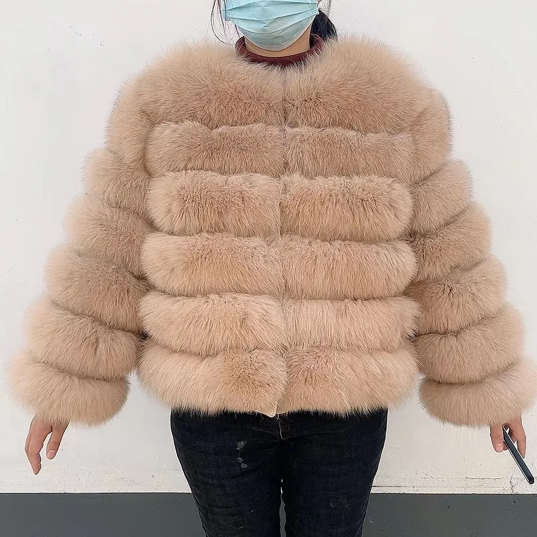 100% Natural Fur Jacket Real Fur Coat Winter Jacket Women Natural Fox Fur Luxury Fashion 50cm Short Jacket Wholesale Hot 2022