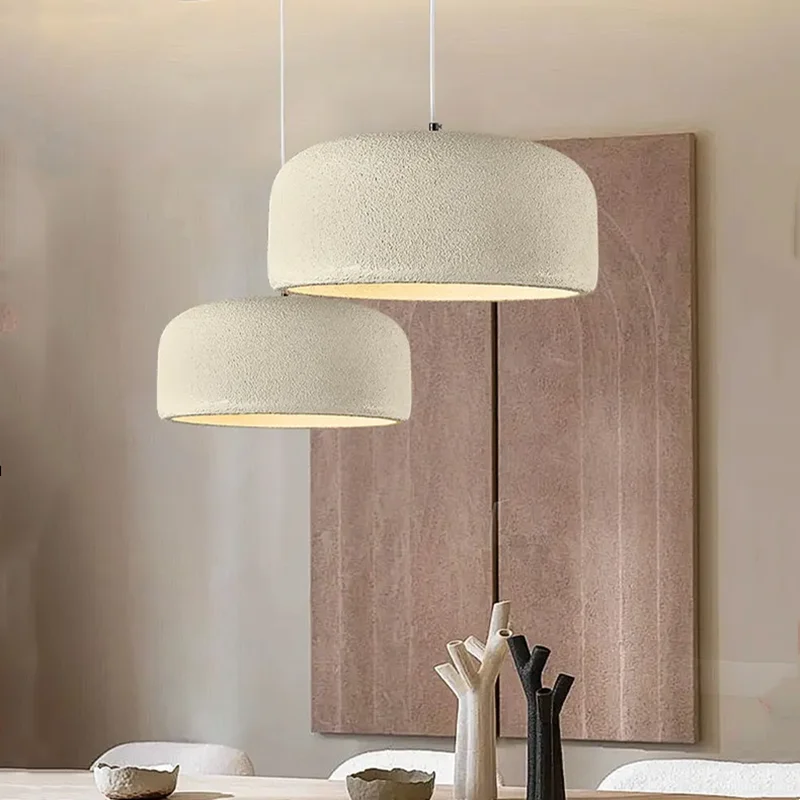 

Wabi Sabi Style LED Pendant Lamp Nordic Resin Dining Table Hanging Lamp Bar Restaurant Lamp E27 Living Room Kitchen Island Lamp